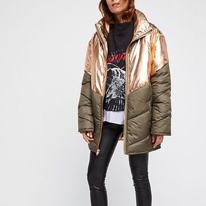 free people reversible nylon puffer